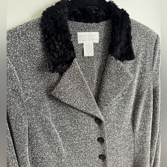 Vintage 90s Studio C Fur Collar Jacket Size 10 - Picture 8 of 8